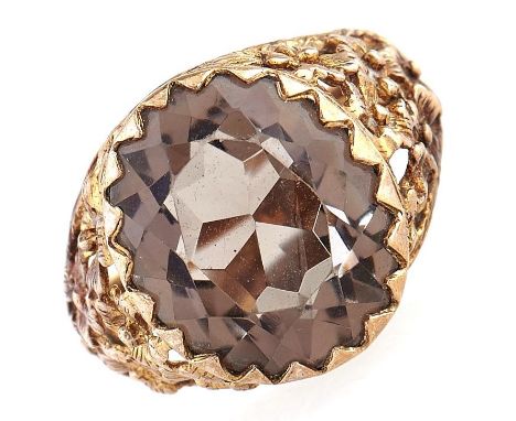 A citrine ring, in 9ct gold, 4.7g, size K 