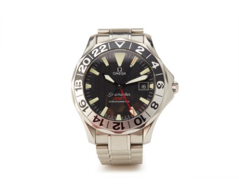 OMEGA SEAMASTER GMT CHRONOMETER STAINLESS STEEL WATCH
Automatic movement, stainless steel case and bracelet, rotating bezel, 