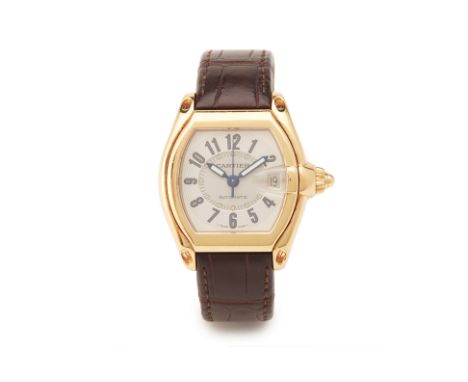 CARTIER GOLD ROADSTER AUTOMATIC CALENDAR WATCH
From a notable private collection of watches
Automatic movement, tonneau shape