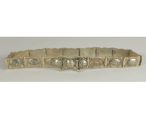 AN OTTOMAN RUSSIAN ARMENIAN SILVER NIELLO BELT.