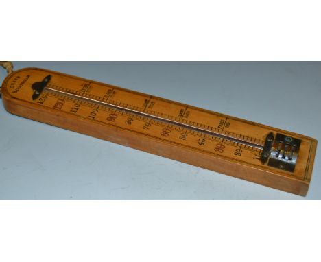 A Victorian boxwood thermometer, by Chase, Birmingham, c.1880