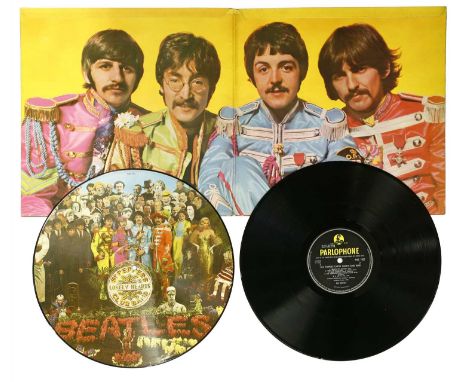 The Beatles 'Sgt. Peppers Lonely Hearts Club Band', 1967, Parlophone in record sleeve, and another picture disc, printed both