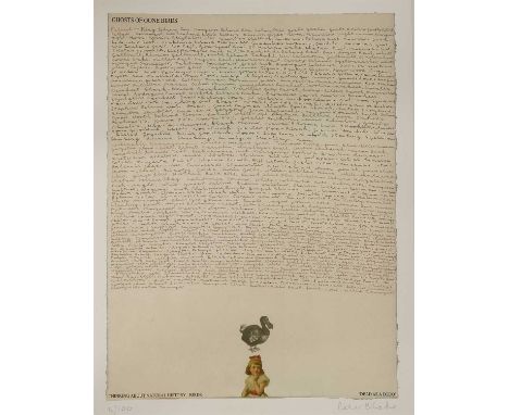 *Peter Blake (b.1932) 'DEAD AS A DODO' from 'GHOSTS OF GONE BIRDS' Lithograph, signed in pencil and numbered 4/100 47 x 41cm 