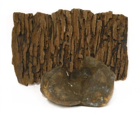 *Brian Blow (1931-2009), a glazed ceramic panel, 48 x 57cm high, and a sculptural form, ceramic, 34cm wide 18cm high (2) *Art