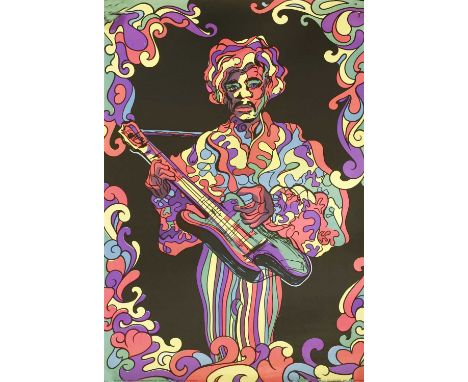 A Jimi Hendrix poster, 1969 American lithographic black light poster, designed by F E Fierro and published by Wespac as a 'Li