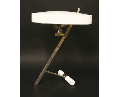 A Z-lamp, designed by Christian Louis Kalff for Philips, with a white enamelled shade, with two light fittings, 43cm high