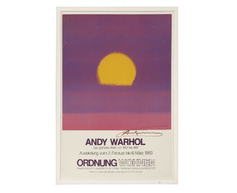 Andy Warhol (American, 1928-1987) 'ORDNUNG WOHNEN' 1983 an Exhibition poster, offset lithograph printed in colours, with sign