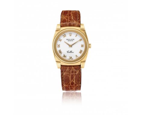 ROLEX CELLINI REF. 5320 IN ORO CON SCATOLA E GARANZIA, VENDUTO NEL 2006 Cassa: firmata, n. K690064, due corpi in oro 18K, fon