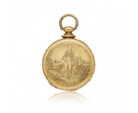 TOBIAS IN ORO CON SECONDI MORTI INDIPENDENTI E RITRATTO DI GEORGE WASHINGTON, 1860 CIRCA Cassa: firmata, n. 199589, quattro c