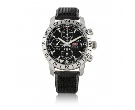 CHOPARD MILLEMIGLIA REF. 8992 GMT CON SCATOLA E GARANZIA, VENDUTO NEL 2008 Cassa: firmata, n. 1378221, tre corpi in acciaio, 