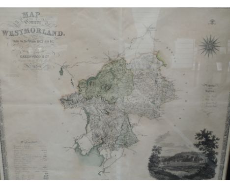A 19th century map of The County of Westmorland by Greenwood & Co 1822/3