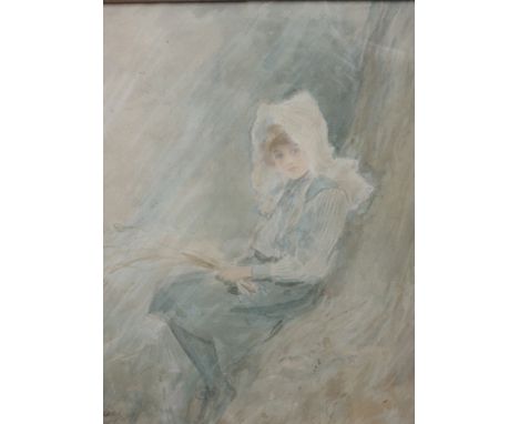 A watercolour, Hal Ludlow, portrait of young woman, signed and dated 1900, 14in x 10in