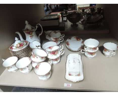 A Royal Albert part tea and coffee service in The Old Country Roses pattern