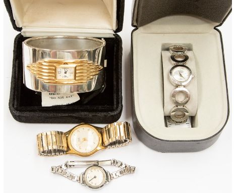 A collection of ladies and gents watches to include a gents vintage Oris gold plated watch with subsidiary dial, on later exp