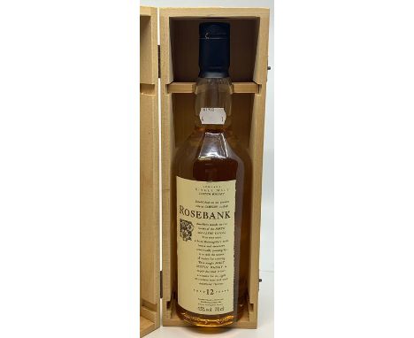 Rosebank, Lowland single malt Scotch whisky, aged 12 years, 43% abv, cased