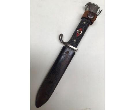 WW2 Third Reich Hitler Jugend Hitler Youth dagger. 135mm long blade. Overall length 240mm. Maker marked "Anton Wingen, Soling