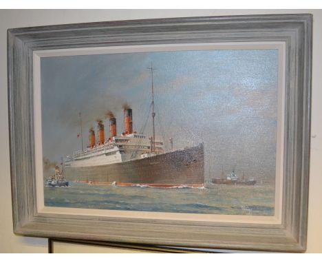  Colin Verity, RSMA (British 1924-2011), 'Aquitania', 38 x 60 cm, oil on board, signed l rC R: No apparent sign of damage or 