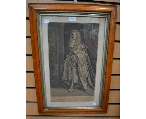 A late 17th Century print in a walnut frame
