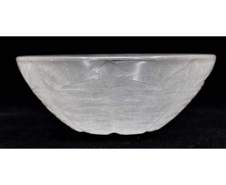 A R Lalique small smoked bowl, in a dandelion pattern&nbsp;