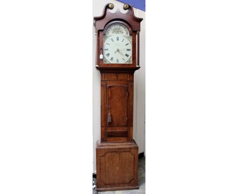 A longcase clock, circa 19th Century probably late 18th Century, 30 hour, J Thompson, Chesterfield, good condition, was worki