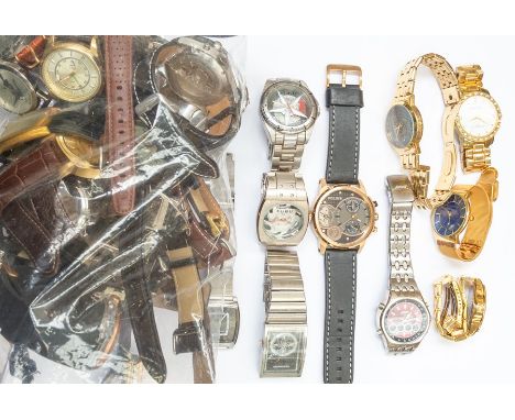 &nbsp;A quantity of Gentleman's dress wrist watches to include Pulsar, Moscow Time, Jeep, Renee MacKintosh, Police etc with r