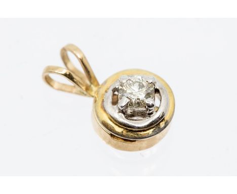 A brilliant cut diamond 9ct gold pendant, the claw set diamond weighing approx. 0.30ct, assessed colour K/L, assessed clarity