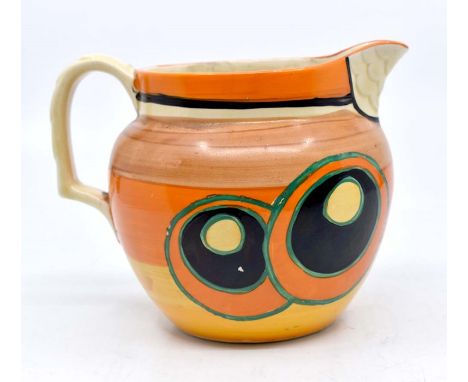A Clarice Cliff "Bizarre" range water jug Newport Pottery, hand painted&nbsp;