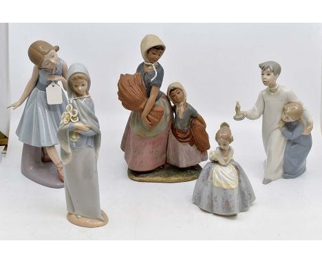 Lladro, a collection of assorted figures comprising figure group of mother and daughter with wheat, Pepita boy and girl with 