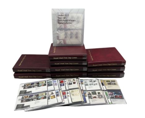 Queen Elizabeth II Great British first day covers, mostly with printed addresses and special postmarks, including covers rela