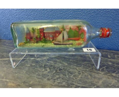 A vintage ship in a bottle in Kilmarnock whisky bottle, 