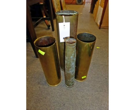 A collection of WWII shells to include two 25lb; 105mm (American); Bofors 40mm. (4)