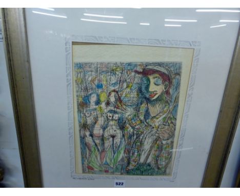 The Judgement of Paris lithograph, framed and mounted