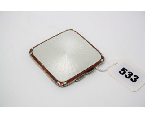An Art Deco silver and enamel compact by Adie Brothers, 1936.
