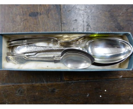 A William Bateman silver spoon plus nine others, w238 grammes (10).