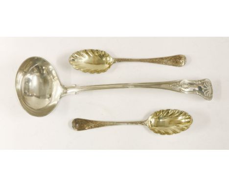 A pair of George I Britannia standard spoons, Hugh Arnett and Robert Pocock, London 1719, with later chased decoration, toget