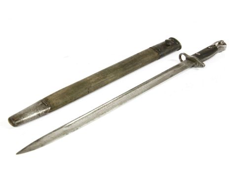 An Anderson 1907 pattern bayonet, stamped 'Anderson, 1907' together with a GR cypher and broad arrow 'crows foot' mark, compl