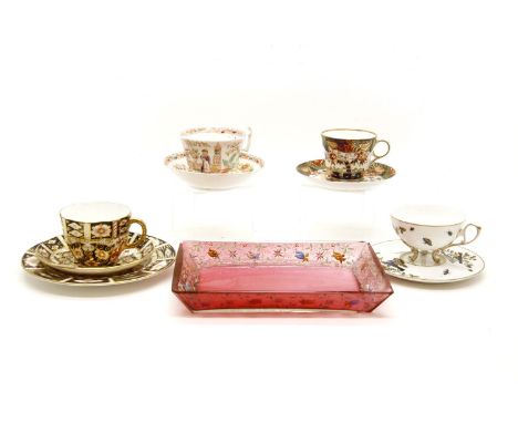 Various Victorian teacups and saucers, including Meissen, and Wileman & Co