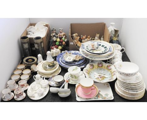 Ceramics to include six Royal Worcester coffee cups and saucers for Mappin & Webb, miniature Wedgwood tea set and a box of mo