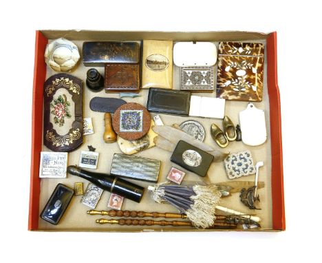 Sundries to include: micro mosaic panel (St Peters Square, Rome), boxes, dolls, umbrella, (qty)