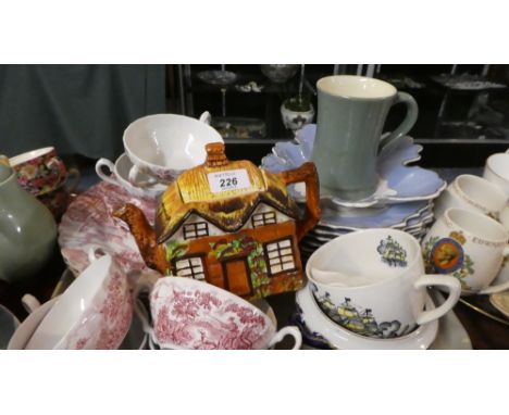 A Collection of Ceramics to Include Myott The Hunter Dinner Wares, Cottage Teapot, Fruit Set, Denby Tankard 