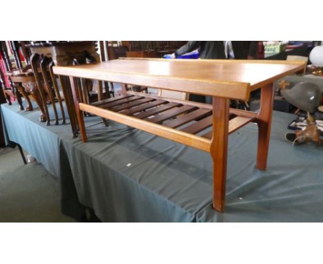 A 1970 Rectangular Coffee Table with Stretcher Shelf, 111cm  