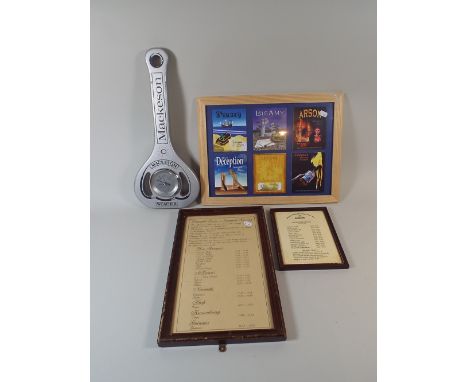 A Mackeson Advertising Wall Barometer, Brewery Gravity Posters 