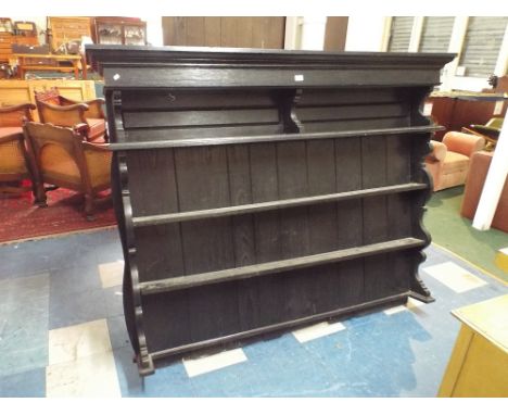 An Oak Three Shelf Dresser Rack, 177cm Wide