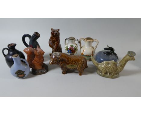 A Collection of Ten Ceramic Spirit Decanters to Include Beswick Beneagles (Full)