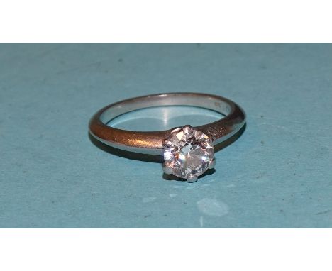 Tiffany &amp; Co, a solitaire diamond ring claw-set a brilliant-cut diamond, with Tiffany &amp; Co. diamond certificate stati