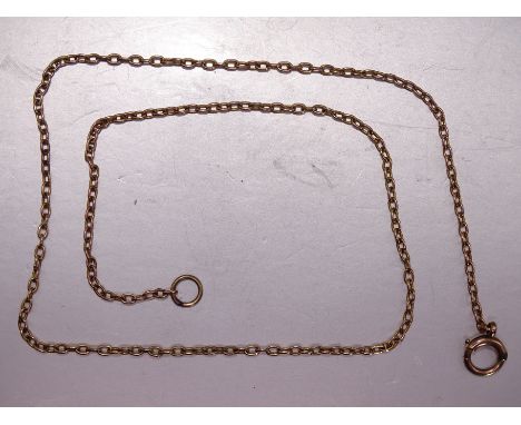 A gold neck chain, the ring-bolt marked '18', 40cm, 3.5g. 