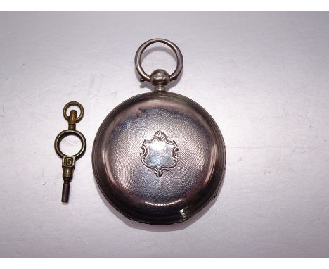 T Hayes, a Victorian silver hunter-cased pocket watch, the white enamel dial with seconds subsidiary and Roman numerals, over