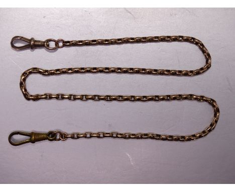 A Victorian gold belcher-link chain, 33cm, with later shackles, (one not gold), gross weight 8.4g. 