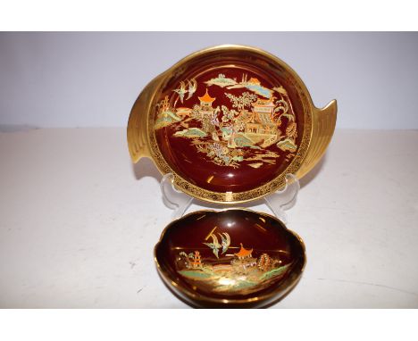 2x Carlton Ware Rouge Royal dishes 