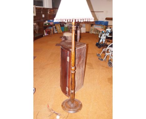 Oak standard lamp with shade 